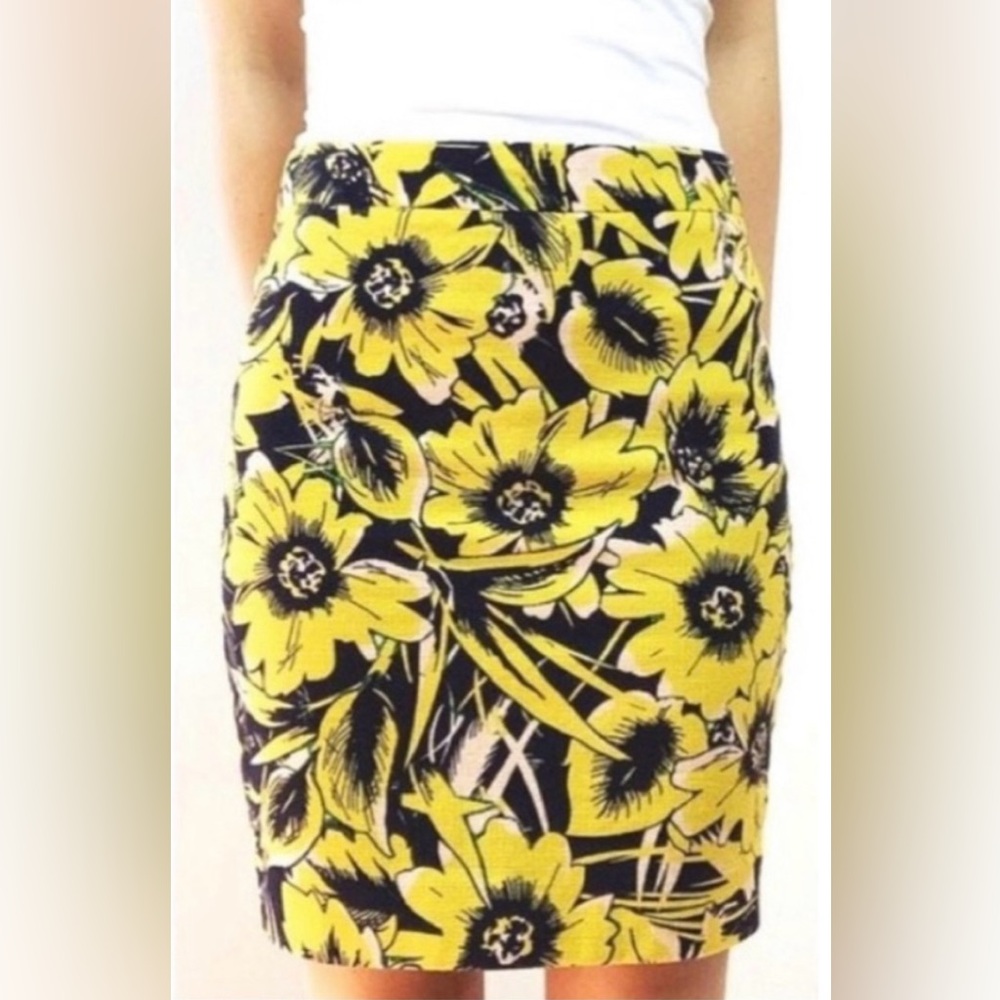 J. Crew • Floral Basketweave Pencil Skirt